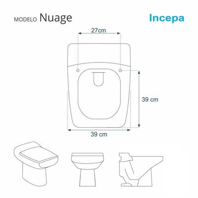 Tampa De Vaso Em Mdf Nuage Branco Para Bacia Incepa