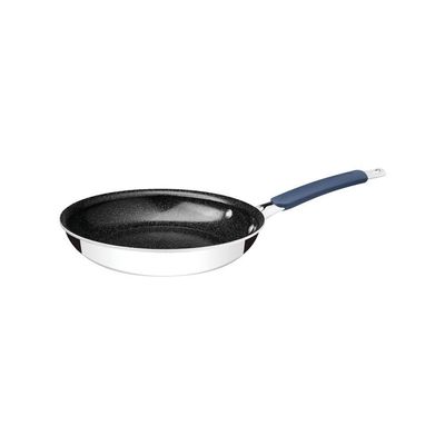 Frigideira Tramontina Romagna Em Alumínio Com Revestimento Interno Cerâmico E Externo Em Inox Polido Black Stone 20 Cm
