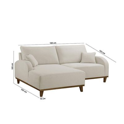 Sofá Albano Linho 185cm Chaise Lado Esquerdo Meu Sofá Online A302 Linho Branco