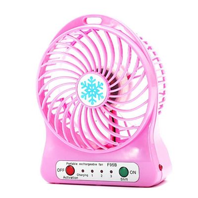Mini Ventilador Portátil Mesa Usb Com 3 Velocidades Potente Rosa Bivolt