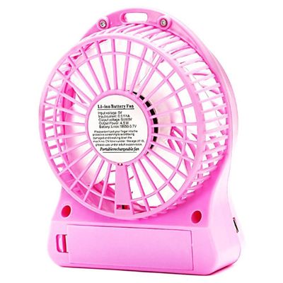 Mini Ventilador Portátil Mesa Usb Com 3 Velocidades Potente Rosa Bivolt