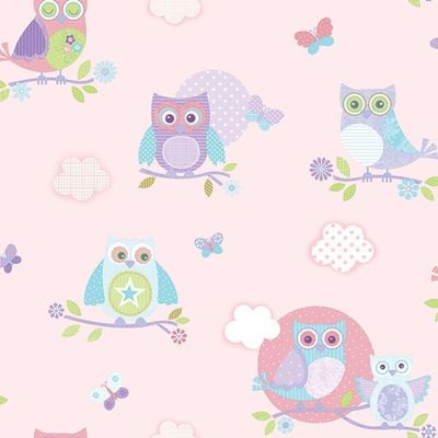 Papel De Parede Just 4 Kids Corujinhas G56036 - Rolo 10m X 0,52m