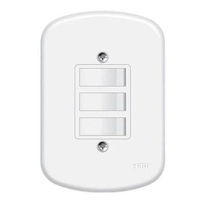 Conjunto Fame Blanc - Interruptor Triplo Simples 10a