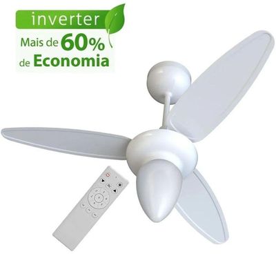 Ventilador De Teto Ventisol Wind Inverter Controle Remoto - Branco Bivolt