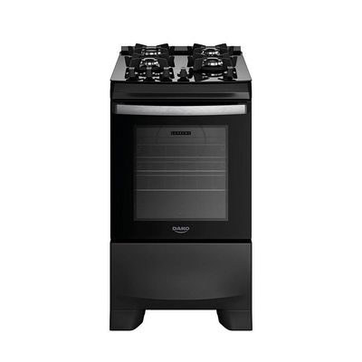 Fogão Dako Supreme Glass 4 Bocas a Gás Acendimento Automático Preto Bivolt