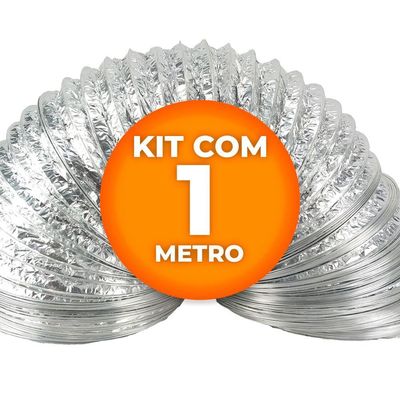 Duto Flexível Aluminizado 8" 200mm 1 Metro
