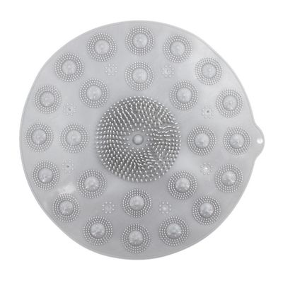 Tapete Antiderrapante Box Banheiro Lava Pes Massageador Com Ventosas Cinza