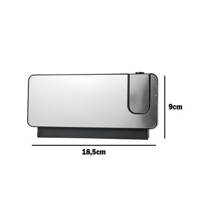 Relogio Alarme Led Espelhado Usb Com Projetor De Hora Preto