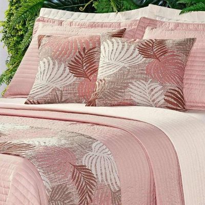 Cobre Leito King Print Color Dupla Face Micropercal 200 Fios 8 Peças - Rosê