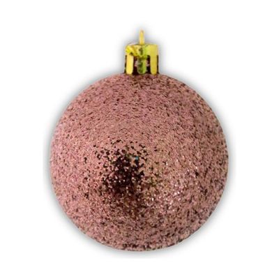 Bola De Natal Rose Misto 6cm - 9 Unidades