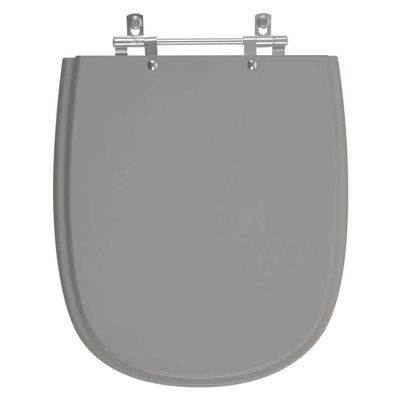 Tampa De Privada Em Mdf Donna Cinza Escuro Para Vaso Santamarina