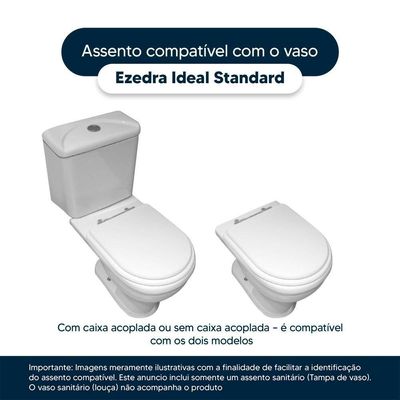 Tampa De Vaso Em Mdf Ezedra Branco Para Bacia Ideal Standard