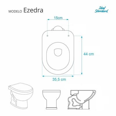Tampa De Vaso Em Mdf Ezedra Branco Para Bacia Ideal Standard