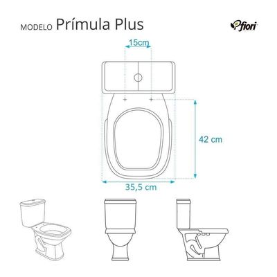 Tampa De Vaso Sanitário Decorado Primula Branco Para Bacia Fiori