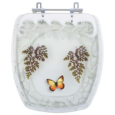 Tampa De Vaso Sanitário Decorado Primula Branco Para Bacia Fiori
