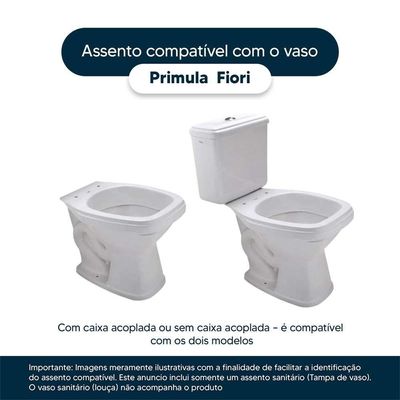Tampa De Vaso Sanitário Decorado Primula Branco Para Bacia Fiori