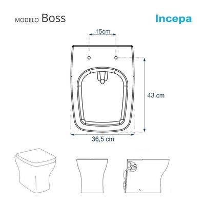 Tampa De Vaso Poliester Boss Branco Para Bacia Incepa