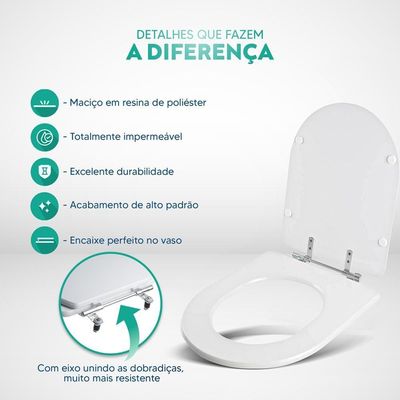 Tampa De Vaso Poliester Duna Creme Bege Claro Para Bacia Deca 6lpf