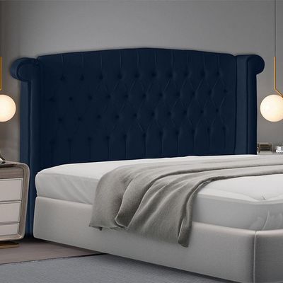 Cabeceira De Cama Box Toquio King 195 Cm Suede Azul Marinho Do Lar Móveis E Decoração