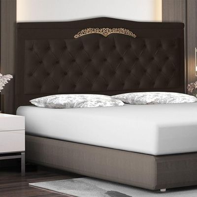 Cabeceira De Cama Box Madri Casal Queen 160 Cm Suede Marrom Do Lar Móveis E Decoração