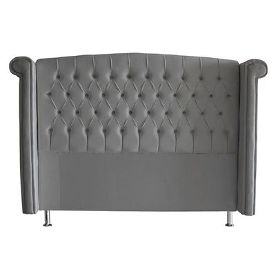 Cabeceira De Cama Box Toquio King 195 Cm Suede Prata Do Lar Móveis E Decoração