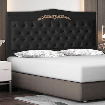Cabeceira De Cama Box Madri Casal King 195 Cm Suede Preto Do Lar Móveis E Decoração