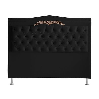 Cabeceira De Cama Box Madri Casal King 195 Cm Suede Preto Do Lar Móveis E Decoração