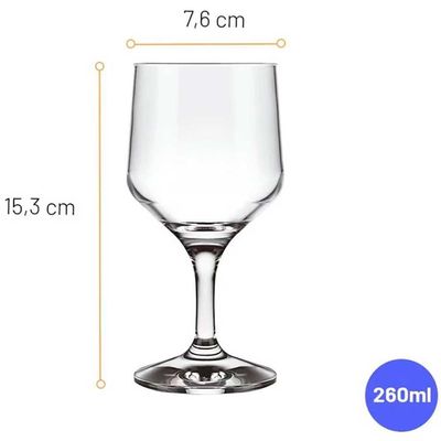 Conjunto de Taças para Vinho SM Buffet 260 ml 6 Peças Transparente
