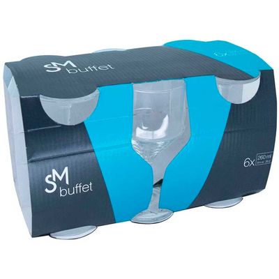 Conjunto de Taças para Vinho SM Buffet 260 ml 6 Peças Transparente