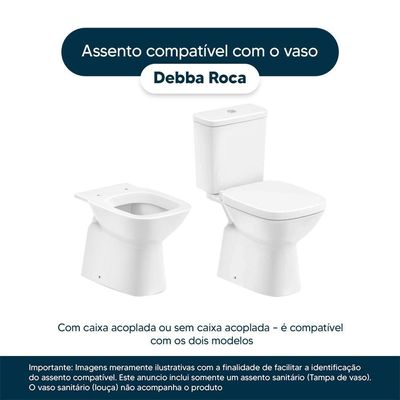 Tampa De Vaso Poliéster Debba Branco Para Bacia Roca
