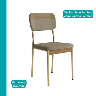 Conjunto Sala De Jantar 6 Cadeiras Castellano Carraro Carvalho Dourado