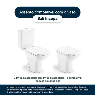 Tampa De Privada Poliéster Bali Branco Para Bacia Incepa 1.6gpf 6lpf