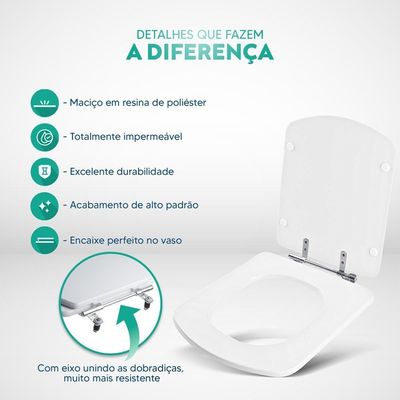 Tampa De Privada Poliéster Bali Branco Para Bacia Incepa 1.6gpf 6lpf