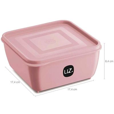 Kit 3 Potes Plásticos Quadrados Multiuso 1,5L com Tampa Prem