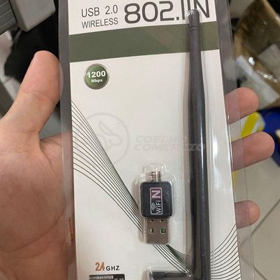 Antena Usb 2.0 Receptor De Wifi Wireless Internet Sem Fio 1200Mbps 802.Inn Pc Notebook 66