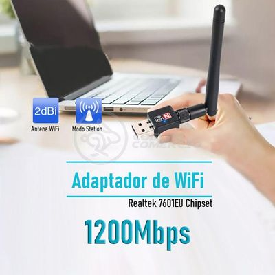 Antena Usb 2.0 Receptor De Wifi Wireless Internet Sem Fio 1200Mbps 802.Inn Pc Notebook 7