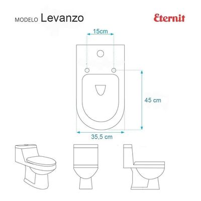 Tampa De Vaso Almofadado Levanzo Branco Para Louça Eternit