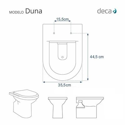 Tampa De Vaso Almofadada Duna Branco Para Bacia Deca 6lpf