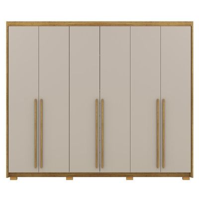 Guarda Roupa Casal 6 Portas 3 Gavetas Mdf 275 Cm Nature Fend Vlr Nature Fend