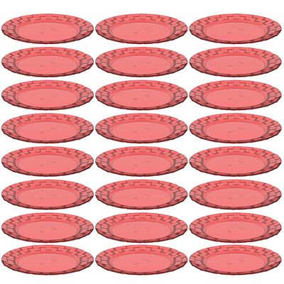 24 Pratos Vermelho 19cm Bandeja para Servir Mesa Posta Porções Aperitivos Crippa