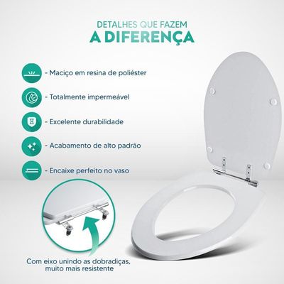 Tampa De Vaso Poliester Absolute Cinza Claro Para Louça Ideal Standard