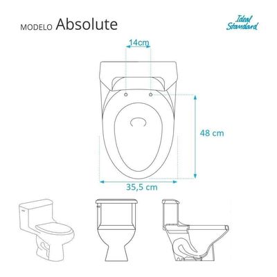 Tampa De Vaso Poliester Absolute Cinza Claro Para Louça Ideal Standard