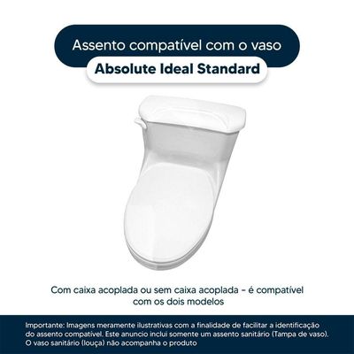 Tampa De Vaso Poliester Absolute Cinza Claro Para Louça Ideal Standard