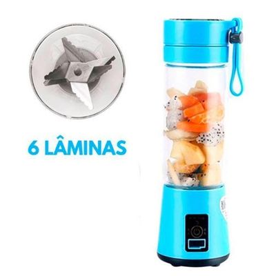 Mini Liquidificador Vitaminas Usb Portátil Academia - Azul