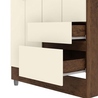 Guarda Roupa 102 Cm 4 Portas Plus 10090 Imbuia Champanhe Vlr Imbuia Champanhe
