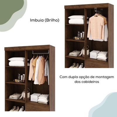 Guarda Roupa 102 Cm 4 Portas Plus 10090 Imbuia Vlr Imbuia