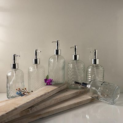 Porta Sabonete Líquido de Vidro Lyor 380ml para Bancada de Banheiro Suporte de Sabão Sortido