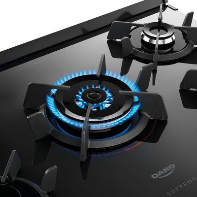 Fogão Dako Supreme Glass 5 Bocas A Gás Acendimento Automático Preto - Bivolt