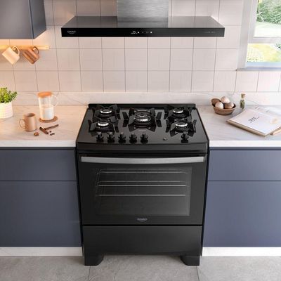 Fogão Dako Supreme Glass 5 Bocas A Gás Acendimento Automático Preto - Bivolt
