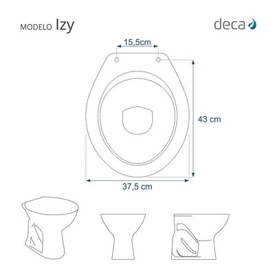 Tampa De Vaso Poliéster Izy Creme Para Bacia Deca